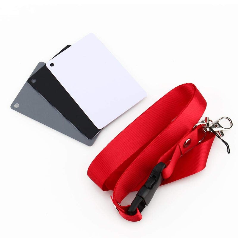 Pomya Grey Card White Balance Card Photography Card 3 in 1 18% Digital Photography Exposure Color Balance Card Set Gray/White/Black for Video, DSLR and Film - Image 1